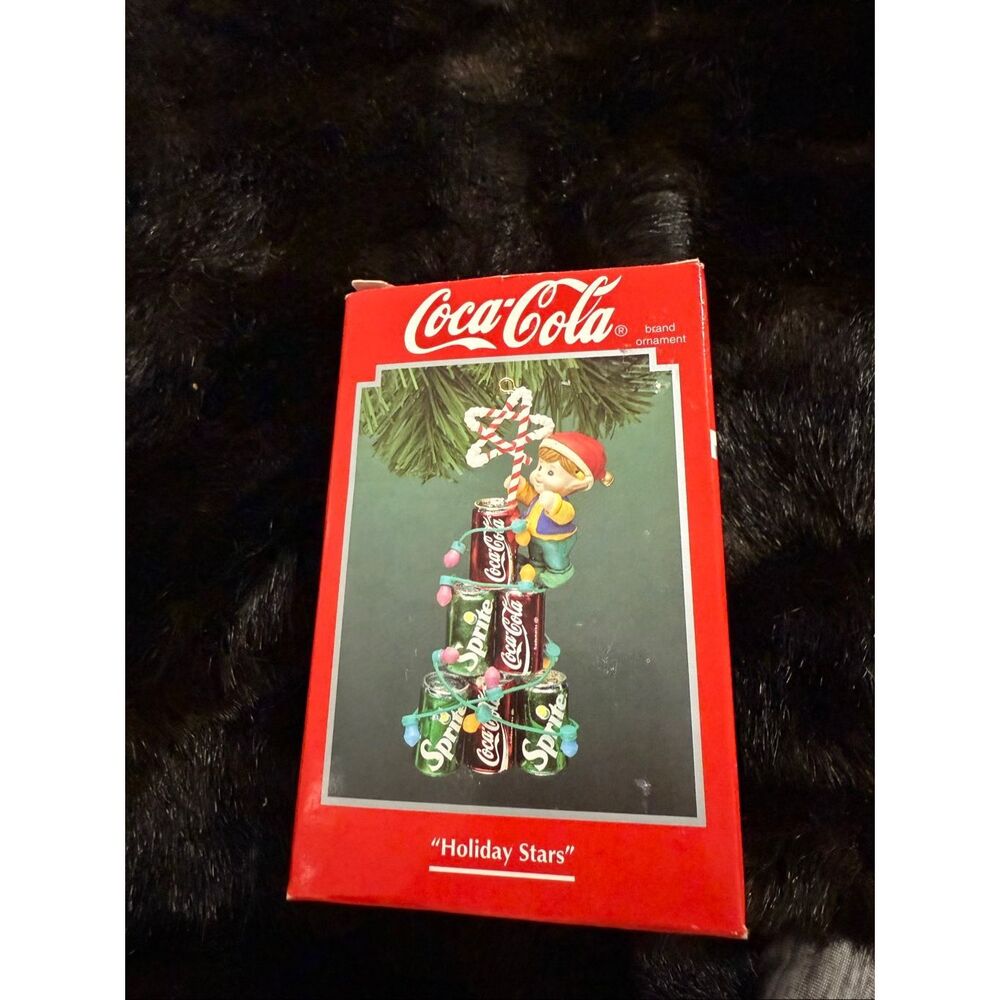 Coca Cola "Holiday Stars" 1994 Enesco Christmas Tree Ornament Can